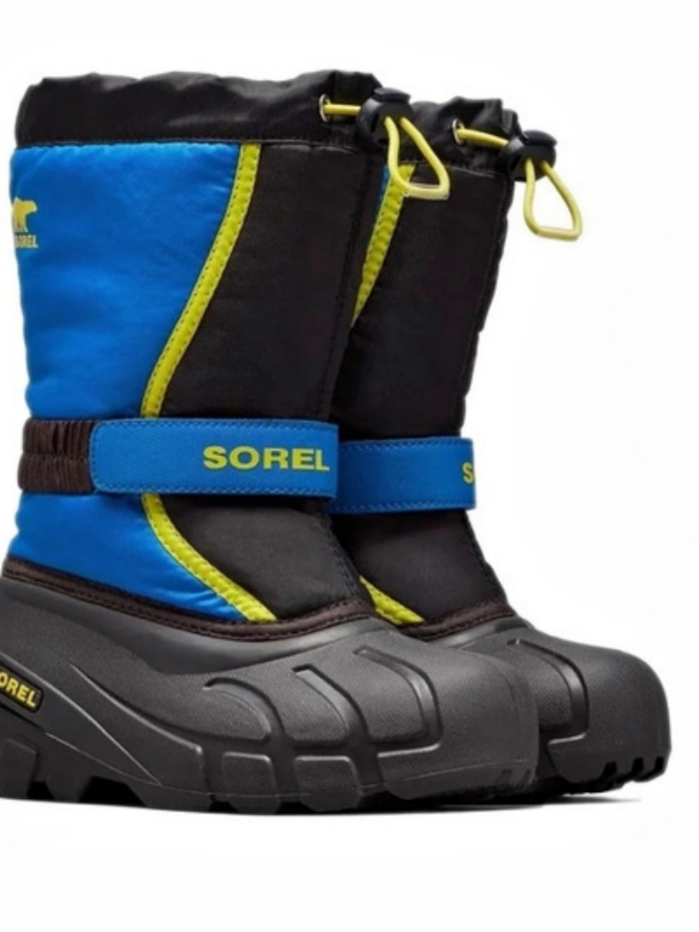 SOREL Youth Flurry Snow Boots in Blue & Black Kids Sz 10
